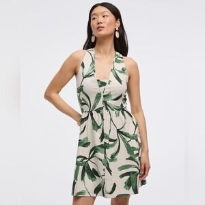 Toni Fifi x Reitmans Leaf Print Sleeveless Mini Dress